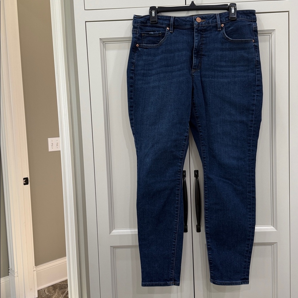 LOFT Made and Loved Dark Wash Curvy Skinny Jeans Denim Womens Size 12/31